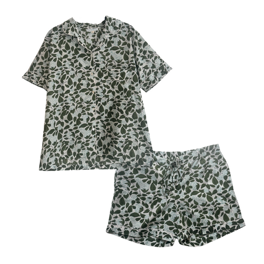 Hydrangea Garden Pajamas, Short - Coral & Ivy