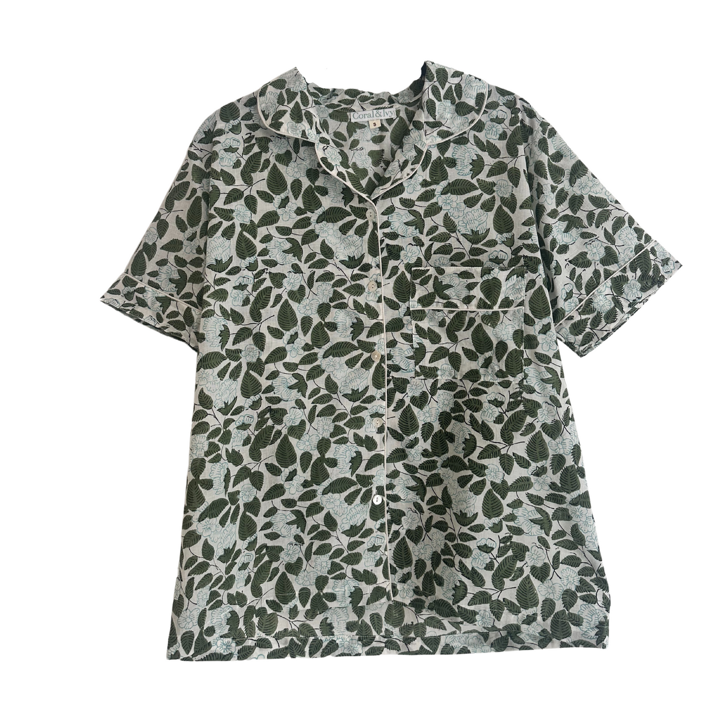 Hydrangea Garden Pajamas, Short - Coral & Ivy