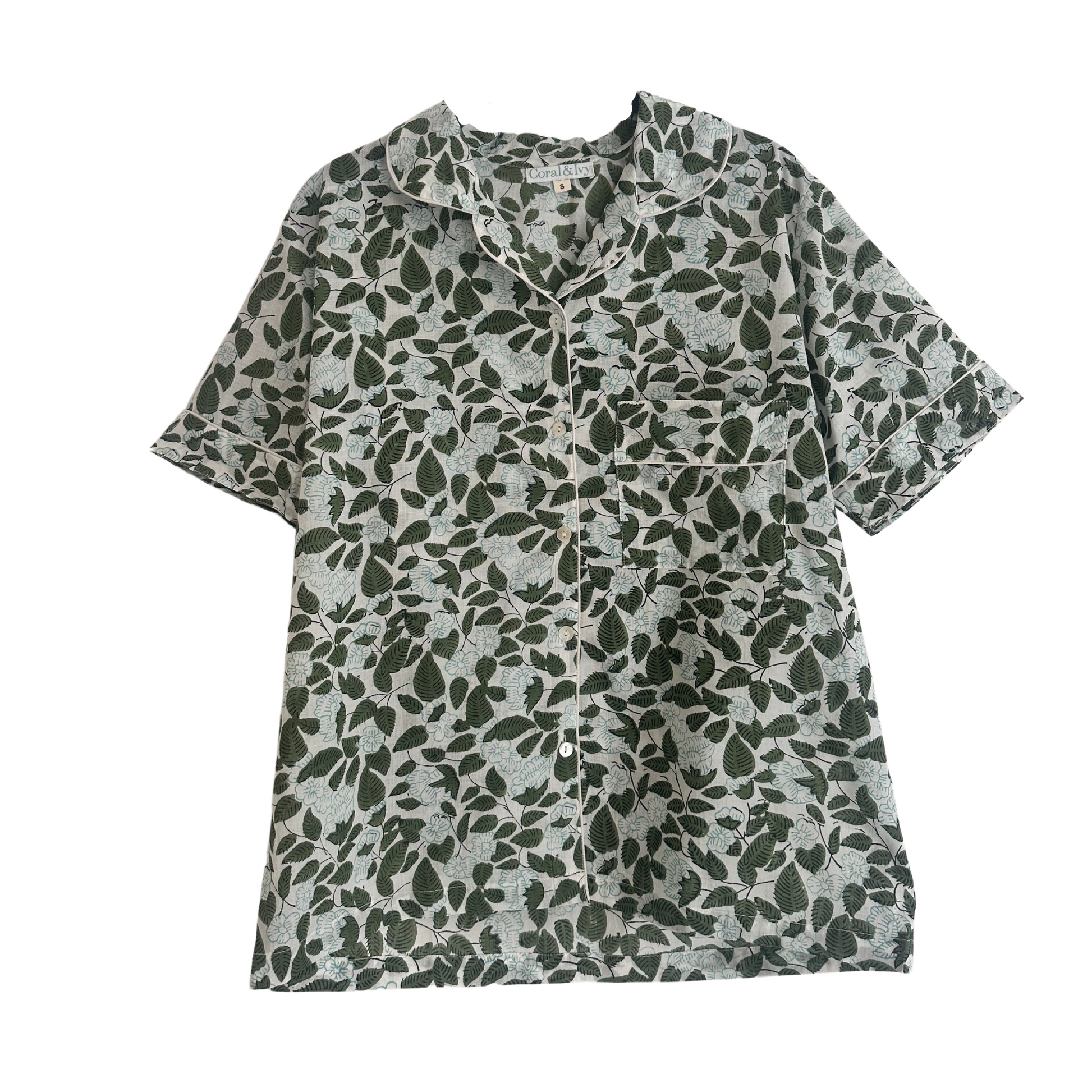 Hydrangea Garden Pajamas, Short - Coral & Ivy